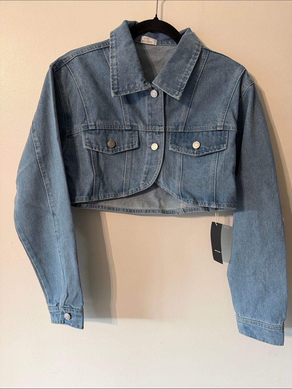 Cropped Light Blue Denim Jacket by West of Melrose